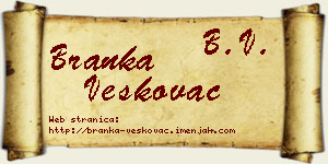 Branka Veškovac vizit kartica